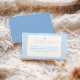 Blå Gingham Boho Pojke Baby Shower Böcker för Bebi Tilläggskort