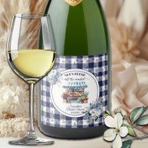 Blå Gingham Bort från Marknaden Bröllopsfest