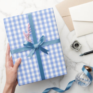 Blå Gingham Bris Presentpapper
