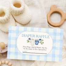 Blå Gingham Citron Torklina Baby Shower Blöja