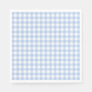 Blå Gingham Coquette Slöja Fests efterrätt Pappersservett