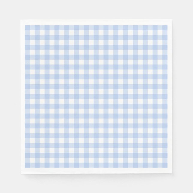 Blå Gingham Coquette Slöja Fests efterrätt Pappersservett (Framsidan)