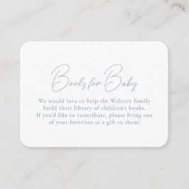 Blå gingham, enkel söt bokar för babydusch tilläggskort