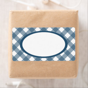 Blå Gingham-etiketter Fraktsedel