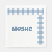 Blå gingham-födelsedagslapa