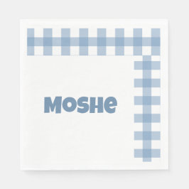 Blå gingham-födelsedagslapa pappersservett