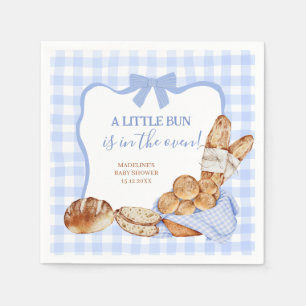 Blå Gingham Karo Bulle i ugnen Pappersservett