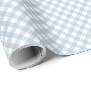 Blå gingham kontrollerar enkel söt plommon presentpapper