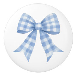 Blå Gingham Kryssad Slöja Knopp