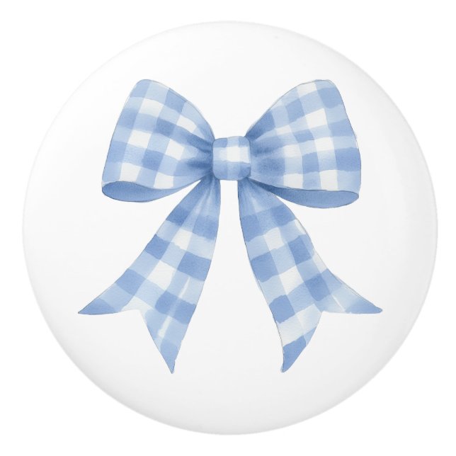 Blå Gingham Kryssad Slöja  Knopp (Framsidan)