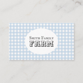 Blå Gingham Land Farm Shabby chic Visitkort
