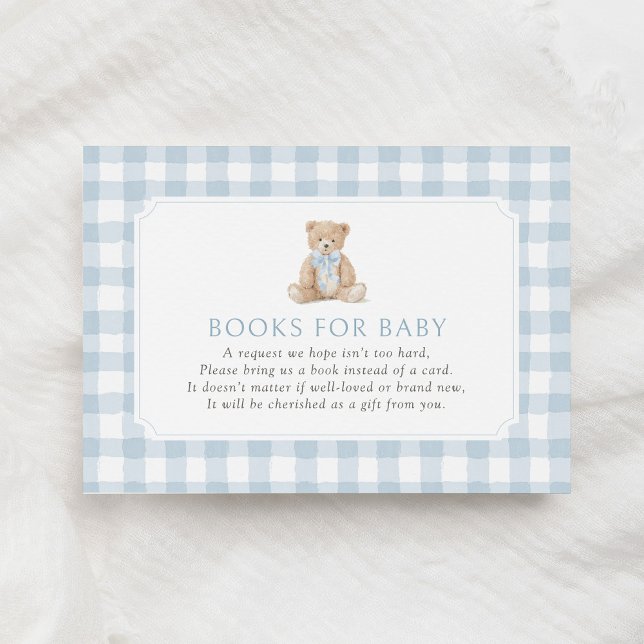 Blå Gingham Nalle Björn Böcker för Bebis Tilläggskort (Skapare uppladdad)