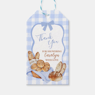 Blå Gingham Plaid Bulle i ugnen presentkort Presentetikett