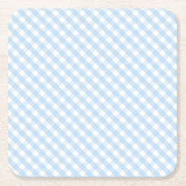 Blå gingham pojke baby party duschtorka party underlägg papper kvadrat