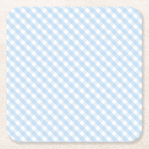Blå gingham pojke baby party duschtorka party underlägg papper kvadrat