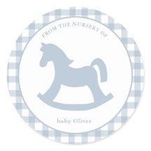 Blå gingham pojke kuvertsäl