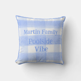 Blå Gingham-ruta POOLSIDE VIBE Kudde