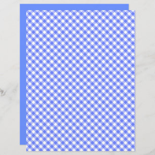 Blå Gingham Scrapbook Papper