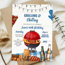Blå Gingham Trädgårds BBQ Födelsedag