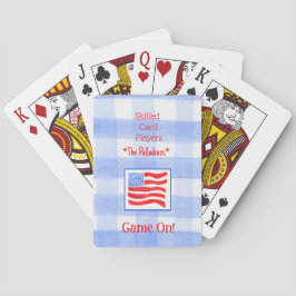 Blå Gingham USA Flagga Bro Casinokort