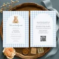 Blå Gingham Vi Kan Knappast Vänta Klänning 