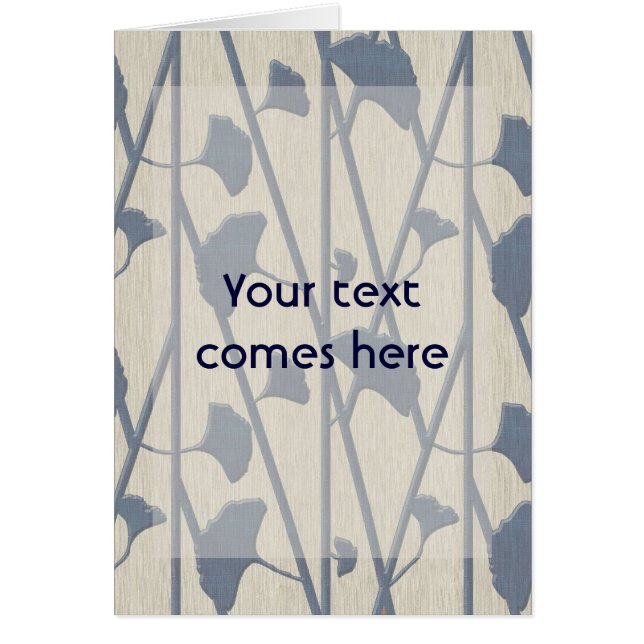 blå ginkgo hälsningskort (Framsidan)