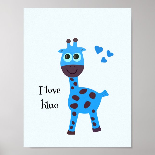 Blå giraff poster (Framsidan)
