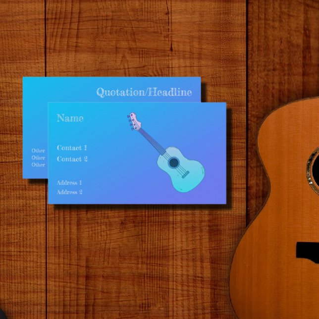 blå gitarr - gradient visitkort (Skapare uppladdad)