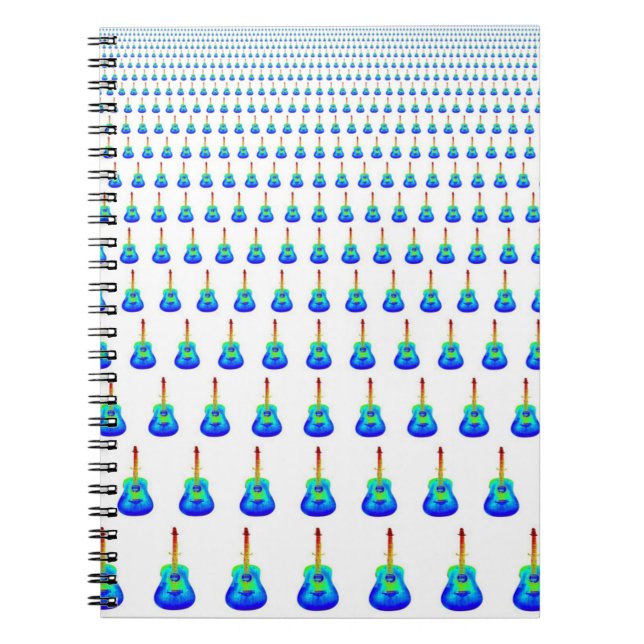 Blå gitarrer Spiral Anteckningsbok (Framsidan)