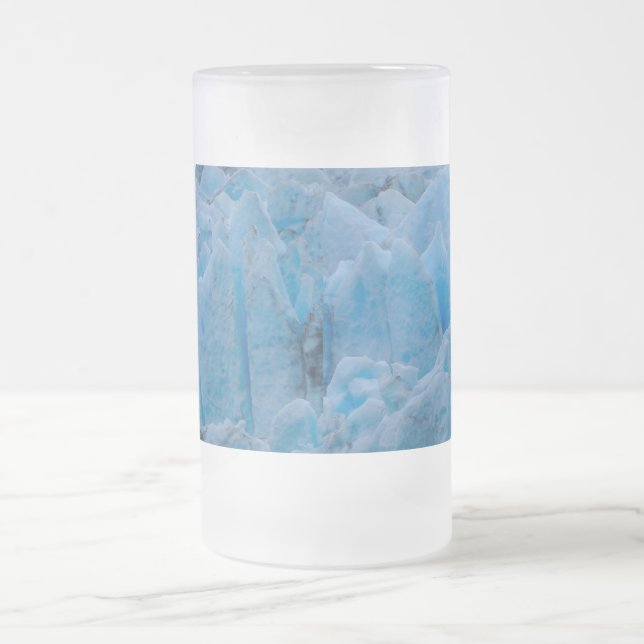 Blå glaciär Frosted Glass Beer Mugg (Center)