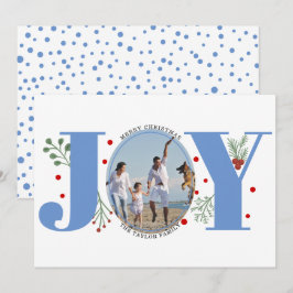 blå glädje med bär jul foto julkort