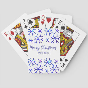Blå, glänsande snöflingor jul mönster f casinokort