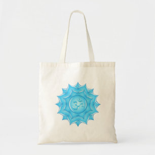 Blå glaset Lotus Flower Om Symbol Teckning Tygkasse