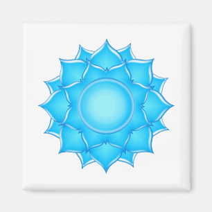 Blå glaset Lotus Flower Teckning Magnet
