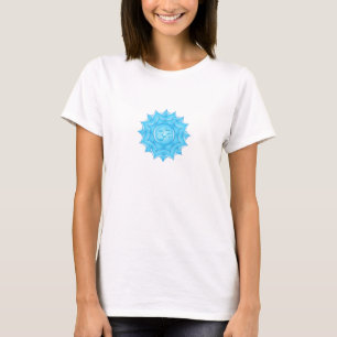 Blå Glaslotusblomma Om-symbol Ritning T Shirt