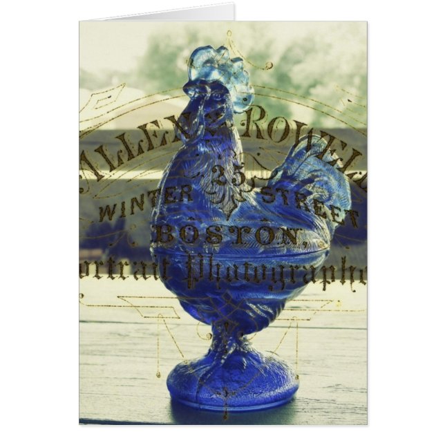 Blå glasruta 2 hälsningskort (Framsidan)