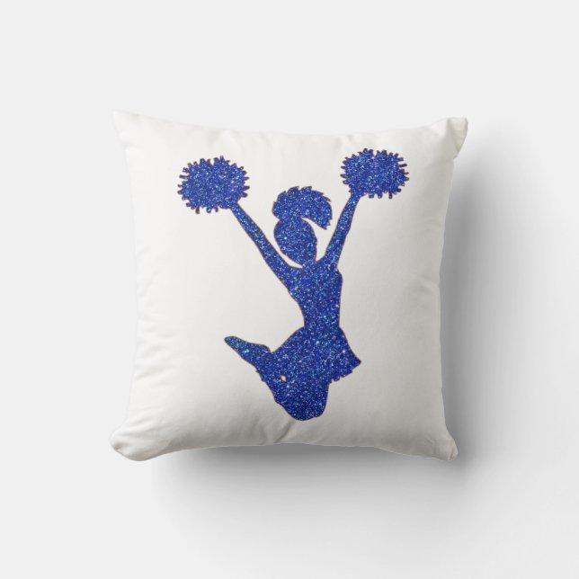 Blå Glitter Cheerleader Kudde (Framsida)