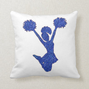 Blå Glitter Cheerleader Kudde