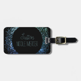 Blå Glitter-cirkel Bagagebricka