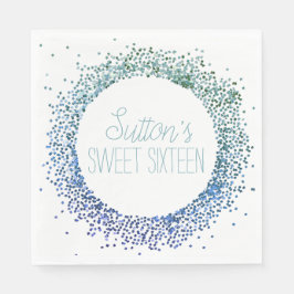 Blå Glitter-cirkel Pappersservett