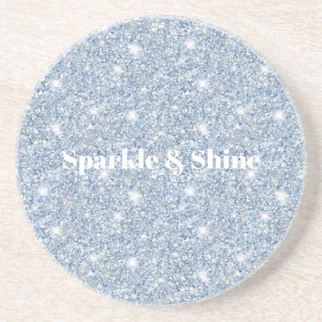 Blå Glitter Glans Underlägg (Framsidan)