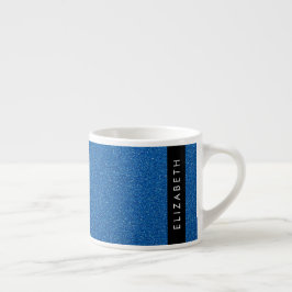 Blå Glitter, Glitter, bakgrund, ditt namn Espressomugg