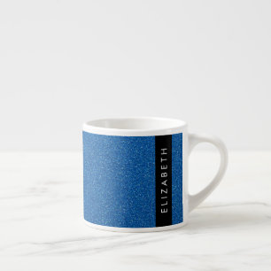 Blå Glitter, Glitter, bakgrund, ditt namn Espressomugg