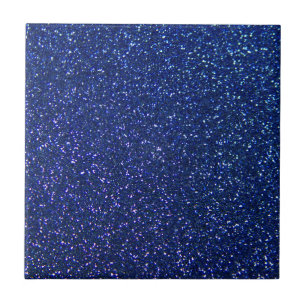 Blå Glitter Kakelplatta