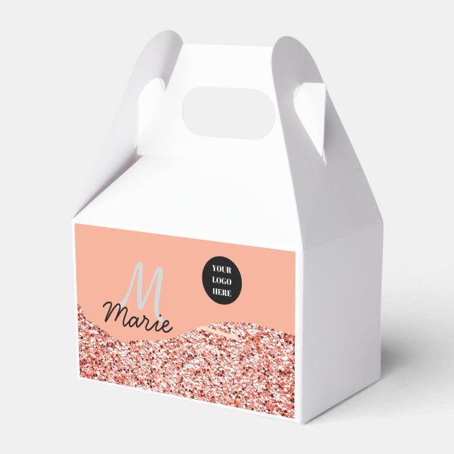 blå glitter Lägg logotyp text tack rabatt Presentaskar (Framsidan Sidan)