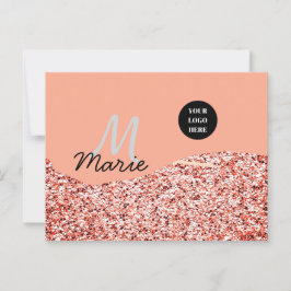 blå glitter lägg till logotyp text tack rabatt  vykort