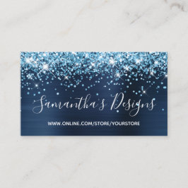 Blå Glitter Marin Folie Webbutik Visitkort