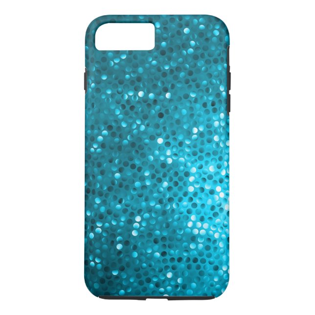 Blå Glitter och miniatyrdiagram Case-Mate iPhone Skal (Baksida)