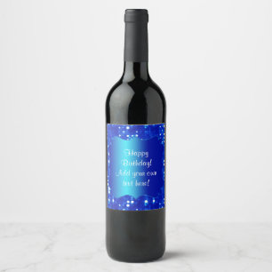 Blå Glitter och satans Gnistra Se Vin-etikett Vinflaska Etikett
