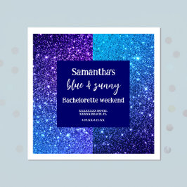 Blå Glitter Sällskapsfest för Bruden  Pappersservett